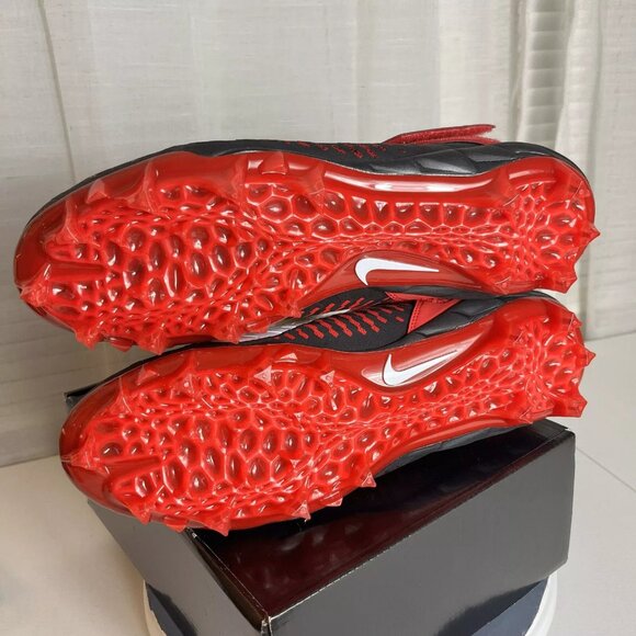 Nike Alpha Menace Pro 2 MID Football Cleats Black/Red BV3945-600 Bred Men Sz 12 - Picture 5 of 6